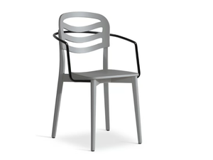 FARAH 312 - Stackable beech chair with armrests _ Origins 1971